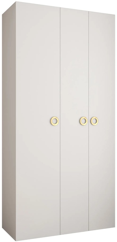 Šatníková skriňa 120 cm Carmela 40-1 (biela + zlatá). Akcia -20%. Vlastná spoľahlivá doprava až k Vám domov. 1126510