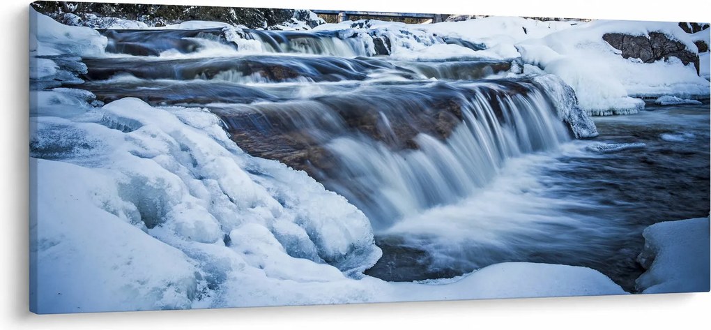 Obraz rieky v zime (120x50 cm)