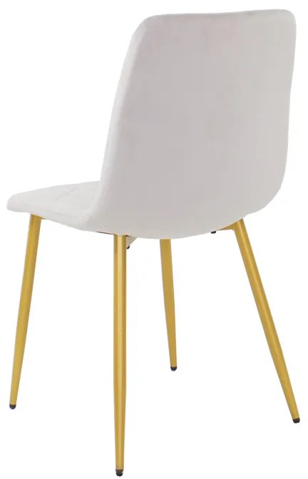 Dekorstudio Zamatová jedálenská stolička KARO svetlo sivá - zlaté nohy