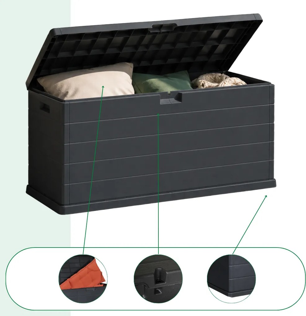 Úložný box OMEGA, 210L, 117x38x56cm, antracitová I.P.A.E-Progarden