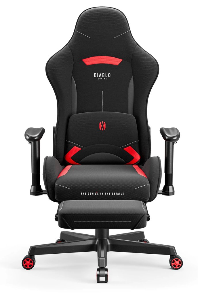 Čierna a červená otočná herná stolička Diablo X-Starter