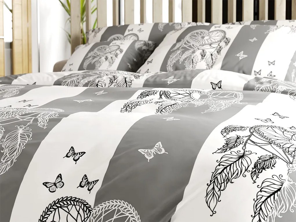 Bavlnené obliečky TIRLAN sivo-biele Rozmer obliečky: 70 x 90 cm | 140 x 200 cm