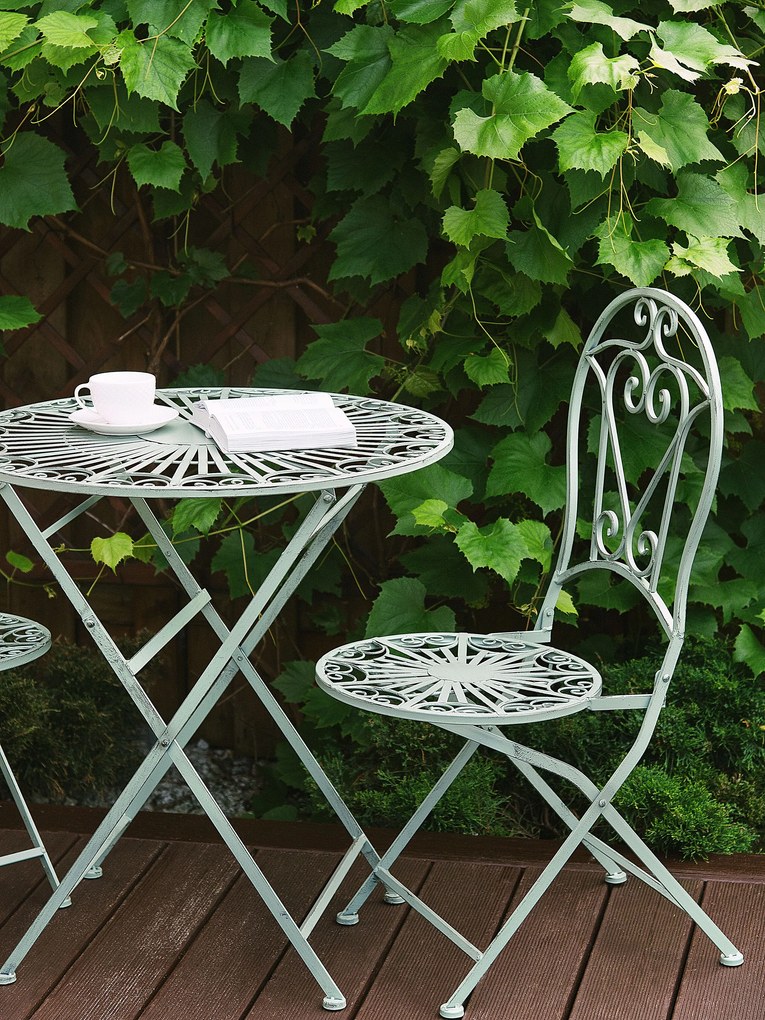 Záhradný stôl zelený kovový skladací 70 cm TRENTO Beliani