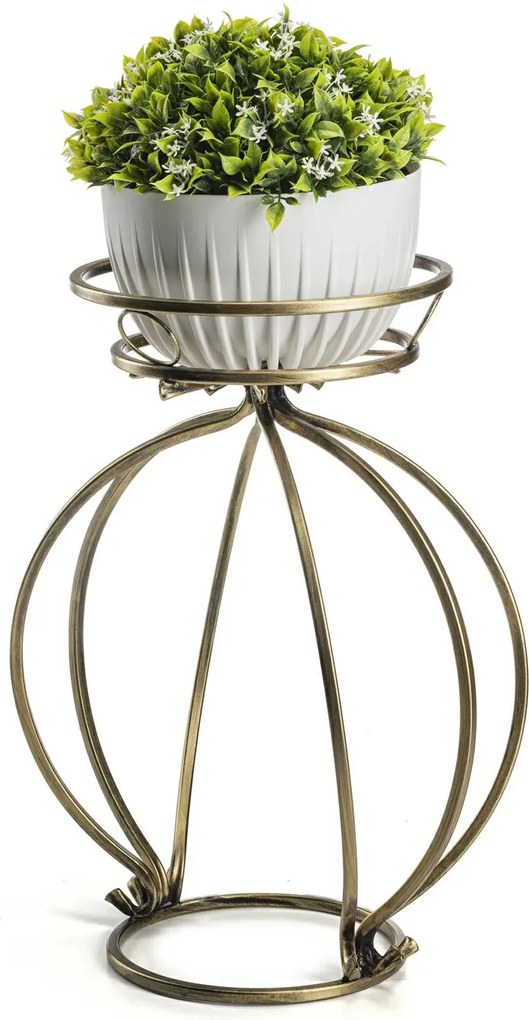 STOJAN NA KVETINÁČ VIRELLA 54X38 CM ZLATÁ