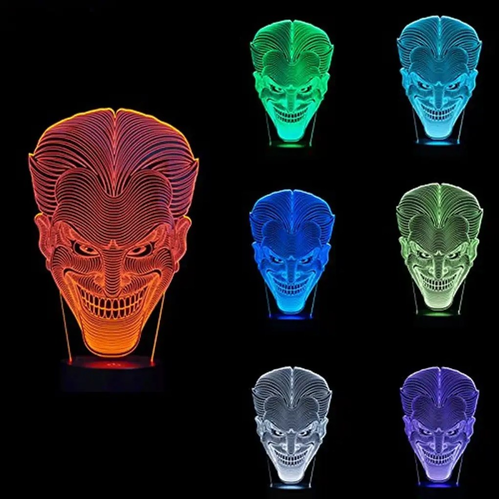 3Dmix 3DL-DRGB059 – 3D LED nočná lampa - Joker (Dual RGB)