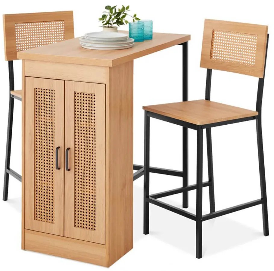 3-dielna vyvýšená jedálenská súprava s úložným priestorom