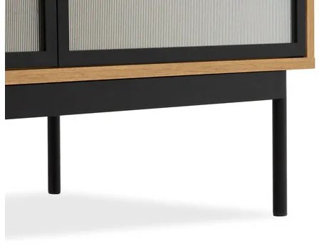 Zostava nábytku do obývacej izby Brulpin II, Osvetlenie: osvetlenie LED biele, Farby: dub artisan / čierny