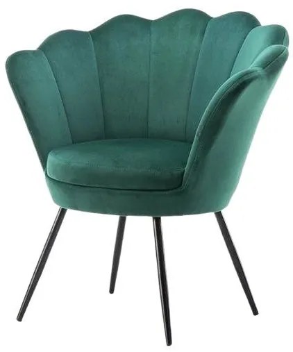 LuxuryForm DESIGN Kreslo FREY VELUR s čiernymi nohami - zelené