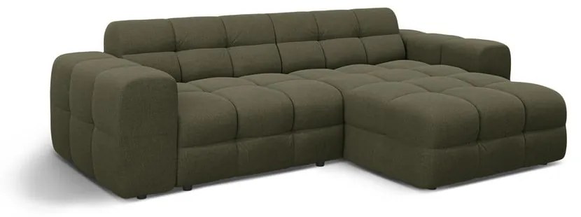 Zelená rohová pohovka (pravý roh/s leňoškou) Kendal – Micadoni
