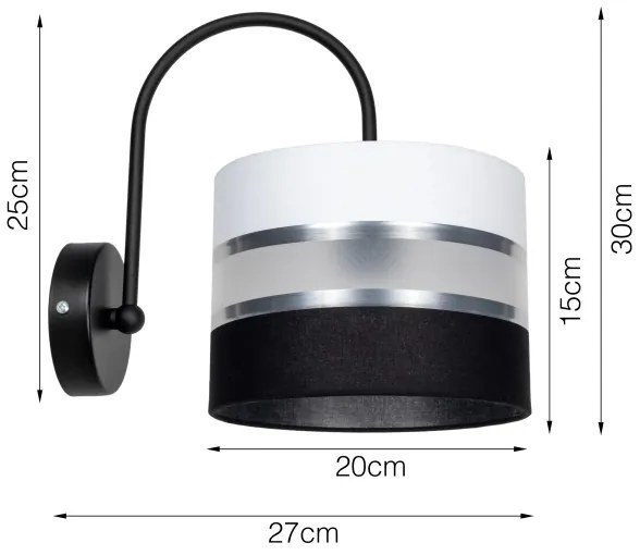 Nástenné svietidlo CORAL 1xE27/60W/230V čierna/biela