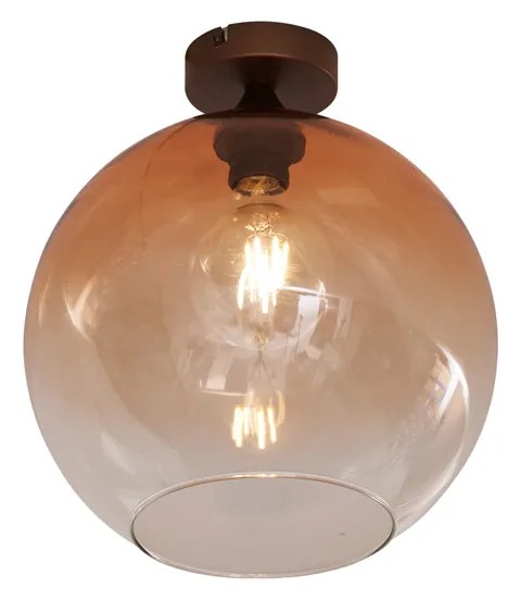 Stropné svietidlo Art Deco tmavý bronz s hnedým sklom - Sandra
