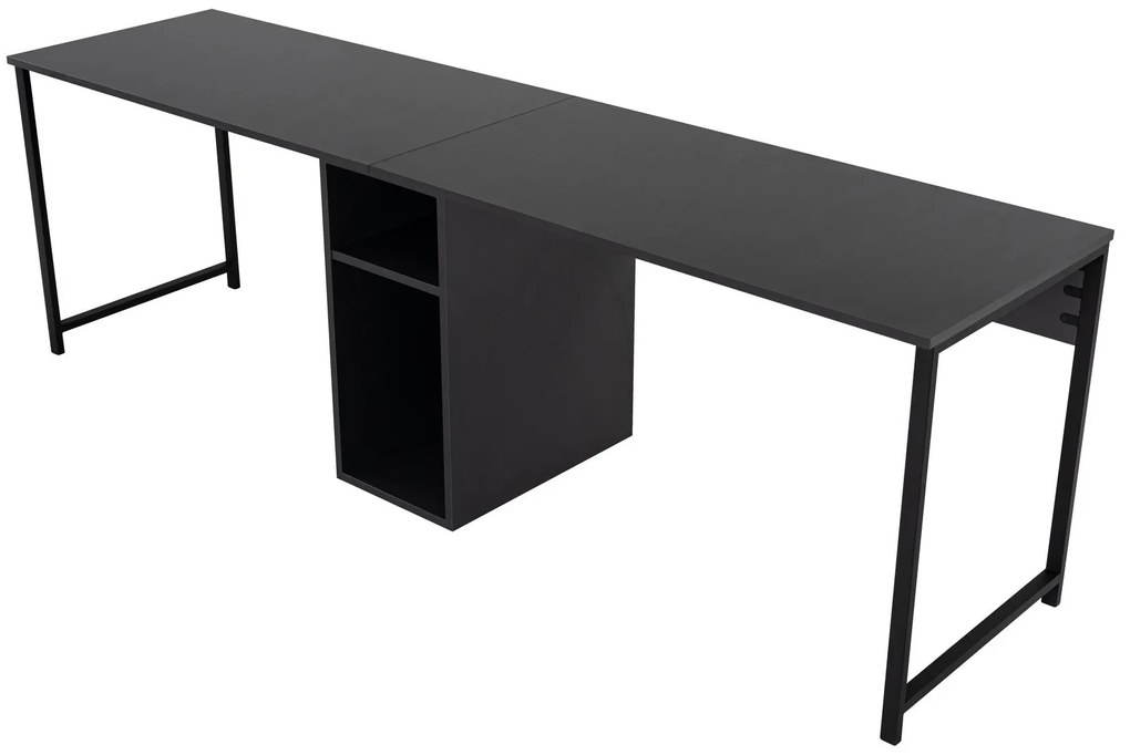 Kancelářská sestava pro 2 osoby TWIN antracitová