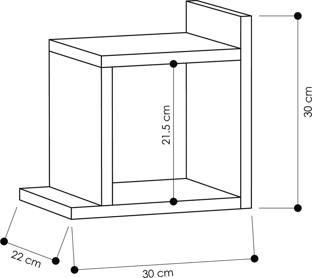 Polica Houseland Box antracitová