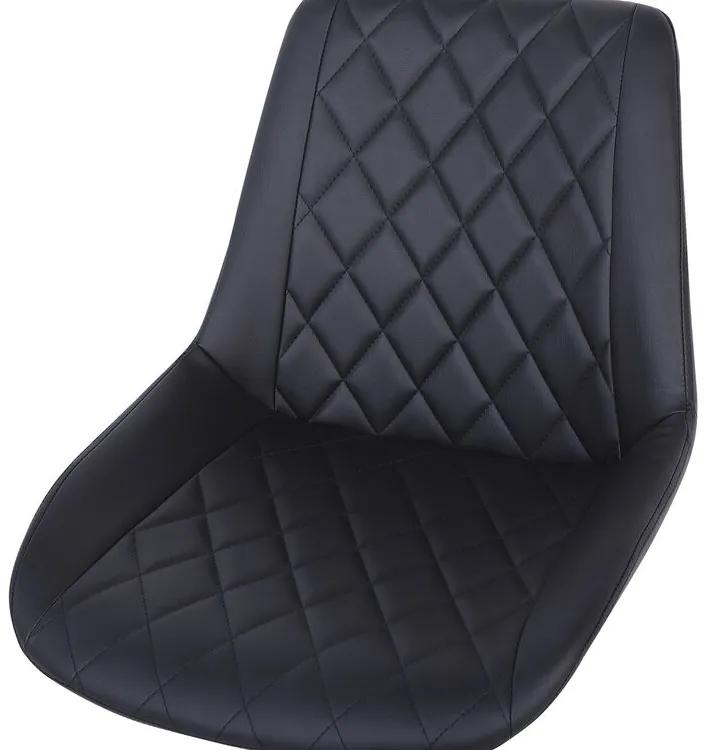 Koliesková stolička čalúnená čiernou koženkou MARIBEL Beliani