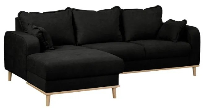 Čierna rohová pohovka (ľavý roh) Beata - Ropez