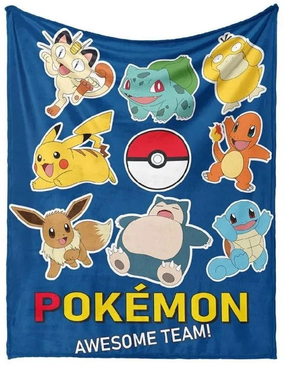 Detská deka Pokémon Pripraveni k boji 130x160 cm