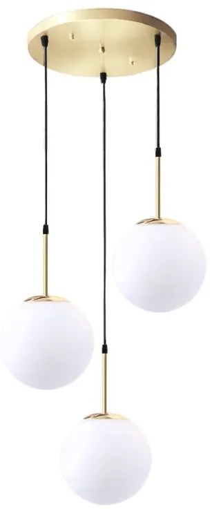 Toolight - Závesná lampa 3xE27, zlatá-biela, OSW-08193