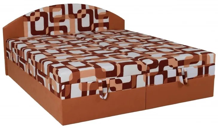 Polohovacie manželská posteľ Vesna, 200x180, hnedá vzor / hnedá (215/52)