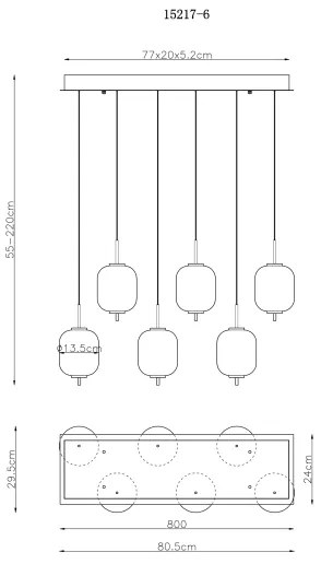 Globo 15217-6 - LED Luster na lanku EWALD 6xLED/6,7W/230V