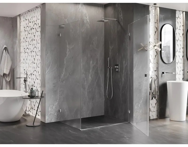 Mexen Lunar-B L pravý výklopný sprchový kút 95 x 70 cm, číre sklo, chrómová, 832L-095-070-01-00-P
