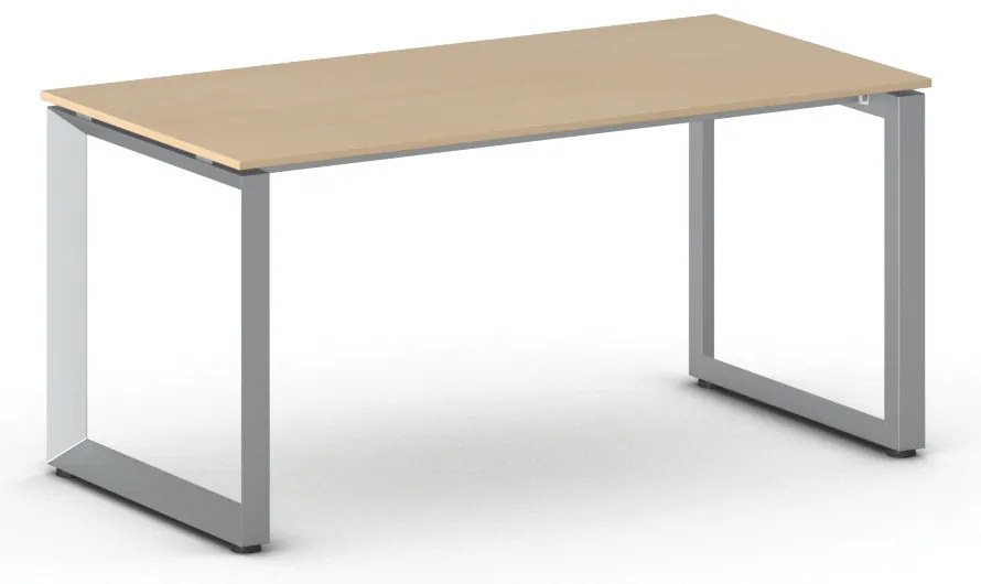 Kancelársky stôl PRIMO INSPIRE, 160x80 cm, sivostrieborná podnož, buk