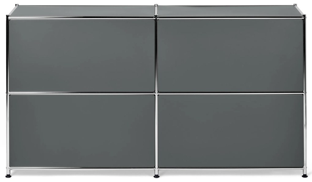 Odkladacia skrinka »CN3« so štyrmi výklopnými doskami, sivá