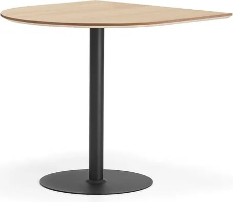 Stôl METRIC, polovičný ovál, 1000x1000x900 mm, čierna/dub