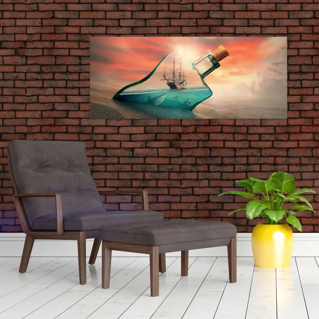 Obraz - Život vo fľaši (120x50 cm)