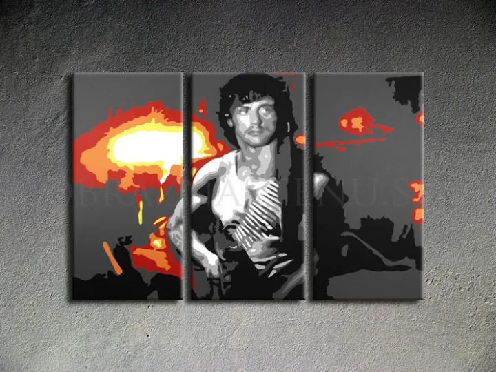 Ručne maľovaný POP Art obraz Rambo