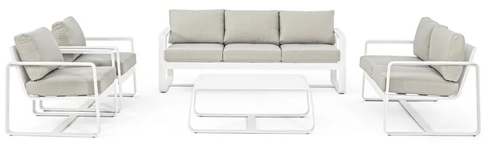 Biela hliníková záhradná pohovka Merrigan – Bizzotto