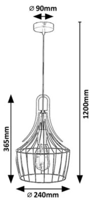 Rabalux 4925 - Luster na lanku PAROV 1xE27/40W/230V