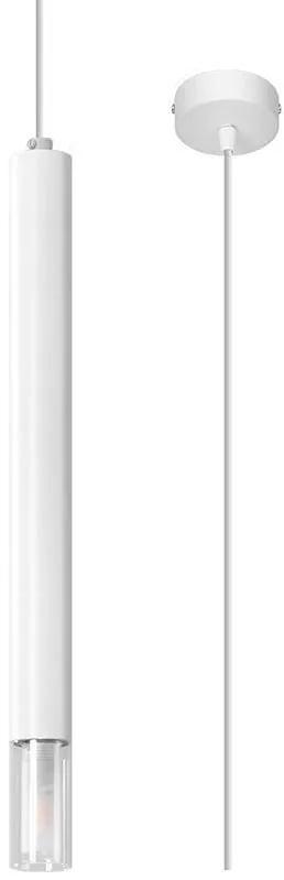 Závesné svietidlo Wezyr, 1x sklenené/biele kovové tienidlo