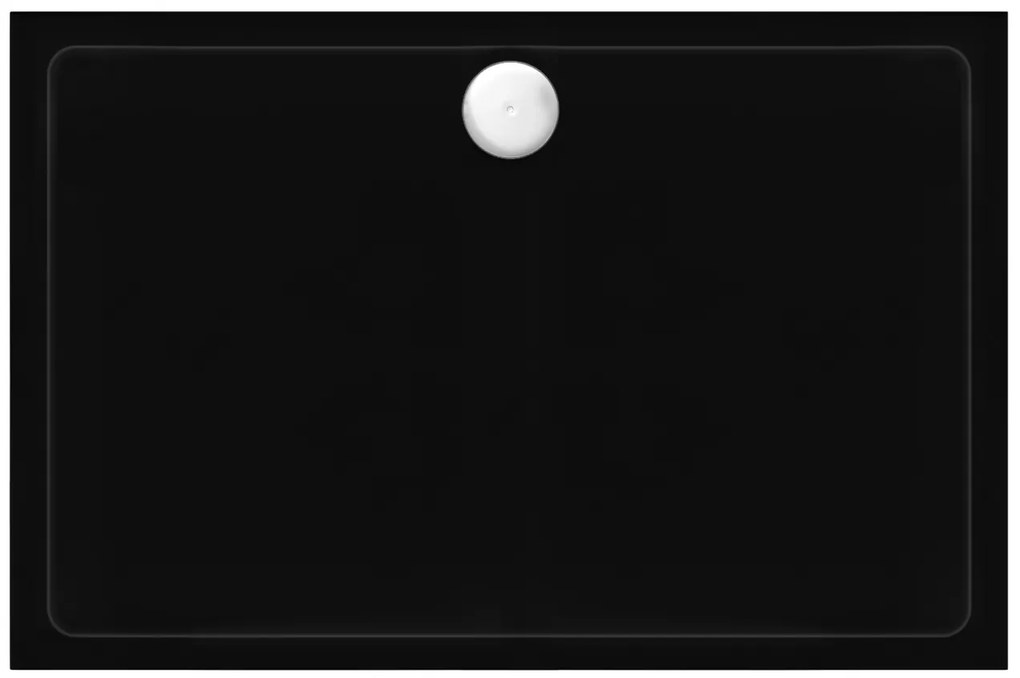 Rea Savoy, akrylátová obdĺžniková sprchová vanička 100x80x6 cm + sifón, čierna, REA-K4087