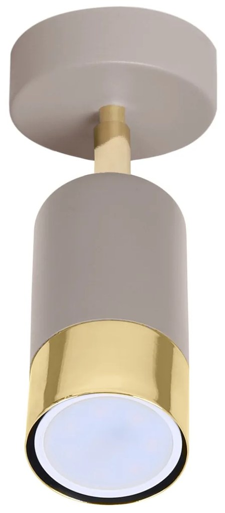 Bodové svietidlo Hugo, 1x béžové/zlaté kovové tienidlo, (možnosť polohovania)