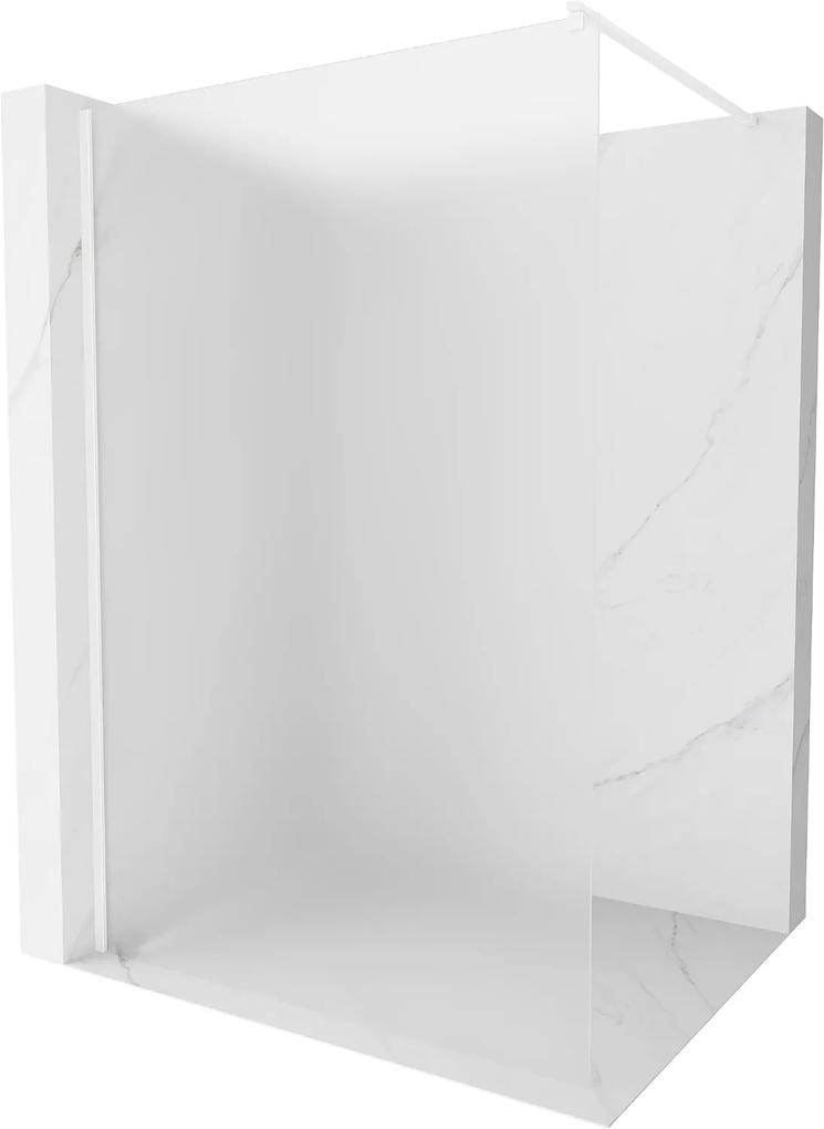Mexen Kioto, Walk-In sprchová zástena 100 x 200 cm, 8mm sklo námraza, biely profil, 800-100-101-20-30