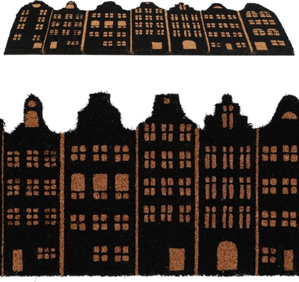 Kokosová rohožka HOUSES 75x30 cm hnedá/čierna