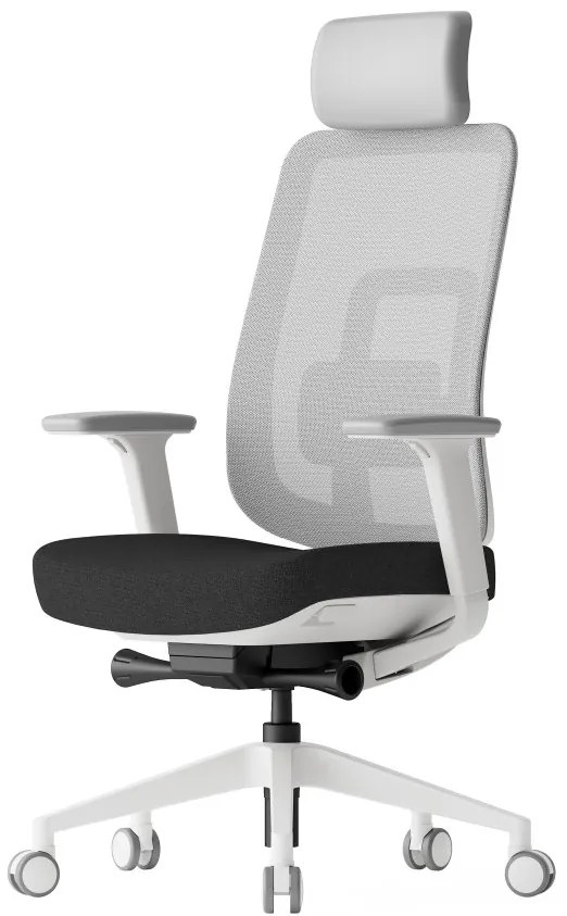 Kancelárska ergonomická stolička K42 White — sieť, látka, biela / viac farieb Čierna