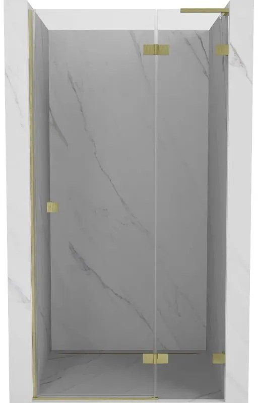 Mexen, Mexen Lunar L pravé otočné sprchové dvere 105 cm, transparentné, brúsené zlaté - 834L-105-000-55-00-P