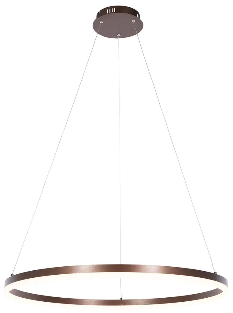 Tmavo bronzové závesné svietidlo 80 cm vrátane LED s 3-stupňovým stmievaním - Anello