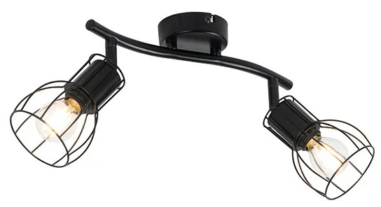 Moderné stropné bodové svetlo čierne 2-žiarovkové nastaviteľné - Botu