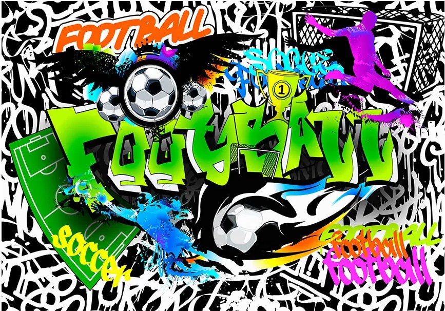 Fototapeta - Futbalové graffiti 200x140 + zadarmo lepidlo