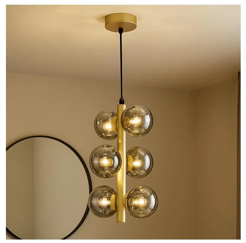 Brilagi - LED Luster na lanku MILLA 6xG9/3W/230V zlatá/dymová