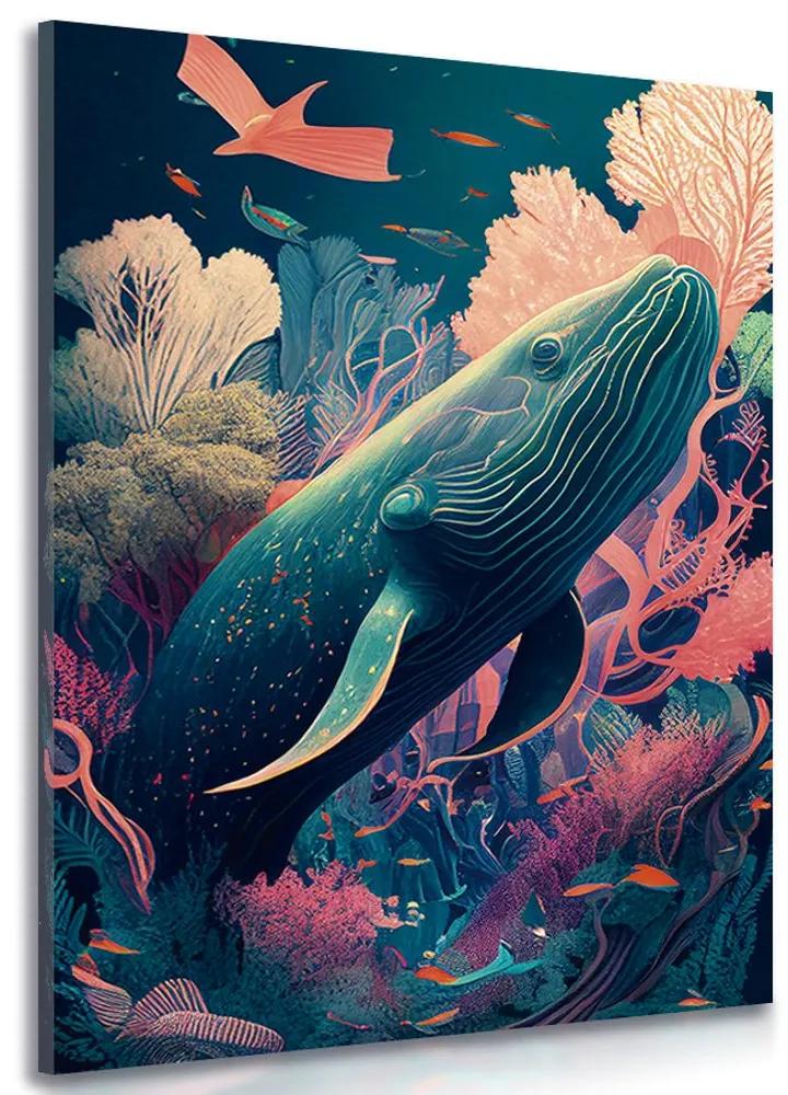 Obraz surrealistická veľryba Varianta: 80x120