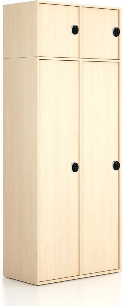 Nadstavba pre skrine FRAME, 2x dvere, 872 x 450 x 427 mm, kódový zámok, breza