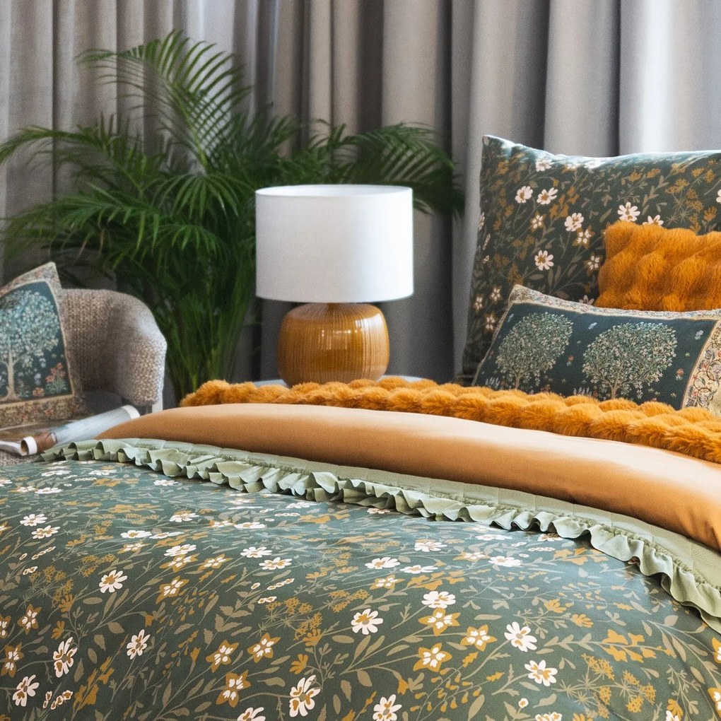 MAKOSATÉNOVÉ OBLIEČKY REINA48 160X200 CM, 2 KS 70X80 CM KVETY