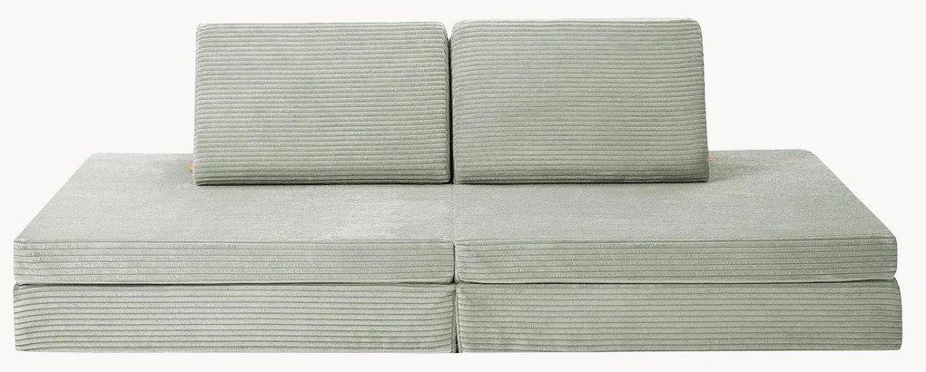 Detská ručne vyrobená modulárna menčestrová pohovka na hranie Mila