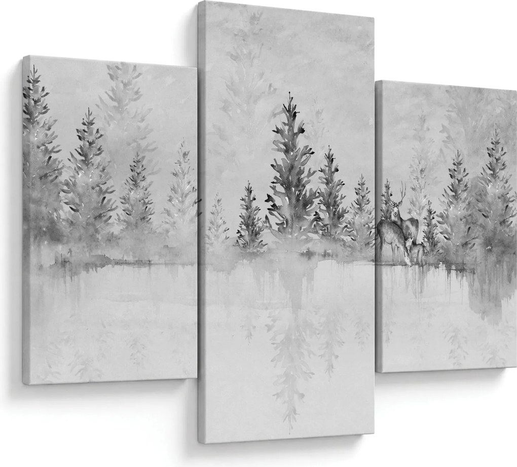 Obraz - Jelene pri jazere (90x60 cm)