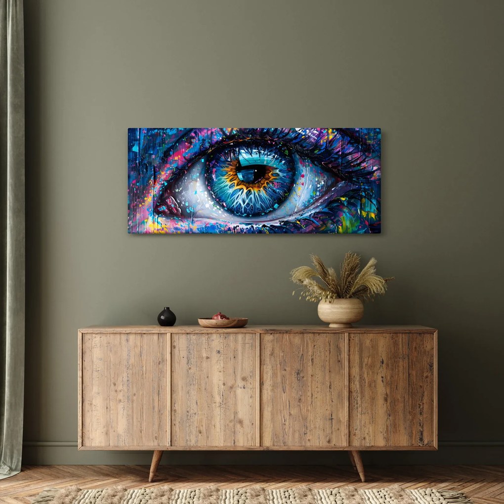 Obraz - Maľba oka (120x50 cm)