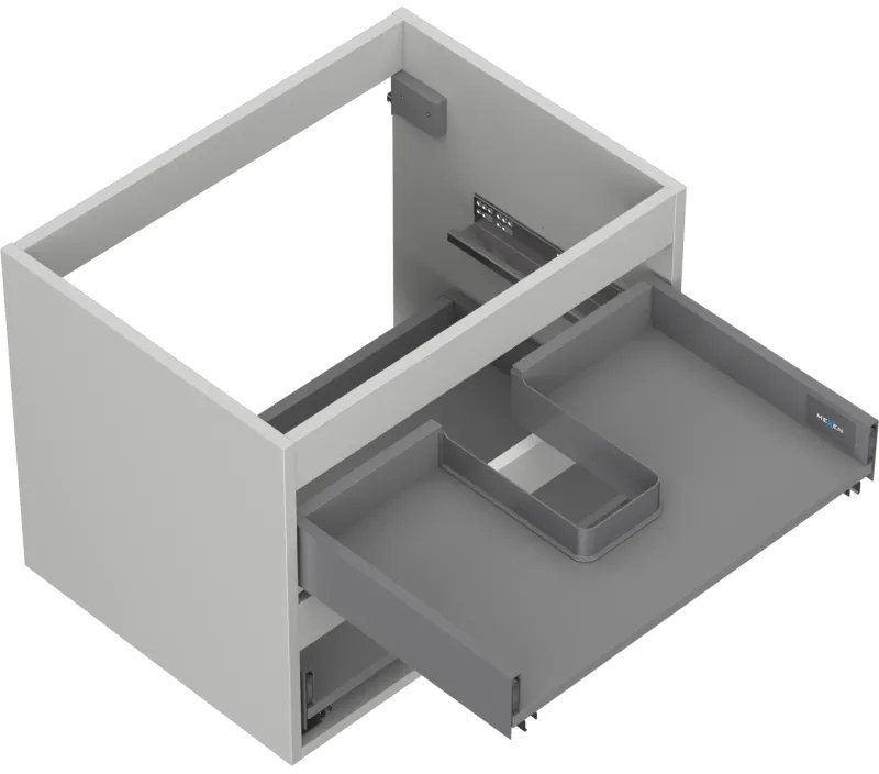 Mexen Box-A, závesná skrinka 60 cm, 2 zásuvky, matná sivá, 91AX0-0600-470-2-62
