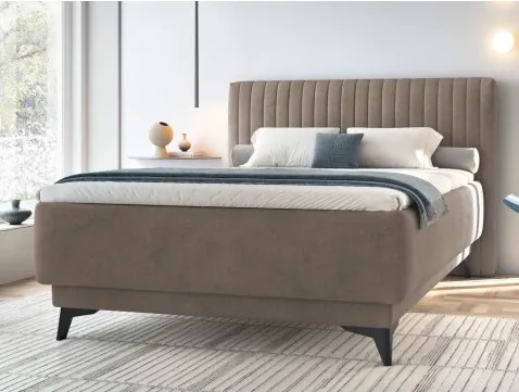 Posteľ Kalla 140x200 cm, svetlo hnedá taupe látka%